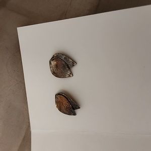 Vintage sterling silver leaf earrings